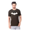 Fabstieve men Solid Round Neck Pure Cotton Brown (Vk-219_Print-10)