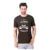 Fabstieve men Solid Round Neck Pure Cotton Brown (Vk-219_Print-40)