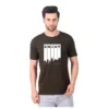 Fabstieve men Solid Round Neck Pure Cotton Brown (Vk-219_Print-46)