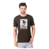 Fabstieve men Solid Round Neck Pure Cotton Brown (Vk-219_Print-54)
