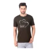 Fabstieve men Solid Round Neck Pure Cotton Brown (Vk-219_Print-55)