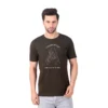 Fabstieve men Solid Round Neck Pure Cotton Brown (Vk-219_Print-65)