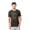 Fabstieve men Solid Round Neck Pure Cotton Brown (Vk-219_Print-70)