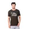 Fabstieve men Solid Round Neck Pure Cotton Brown (Vk-219_Print-71)