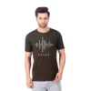 Fabstieve men Solid Round Neck Pure Cotton Brown (Vk-219_Print-75)