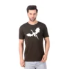Fabstieve men Solid Round Neck Pure Cotton Brown (Vk-219_Print-78)