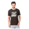 Fabstieve men Solid Round Neck Pure Cotton Brown (Vk-219_Print-8)