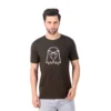Fabstieve men Solid Round Neck Pure Cotton Brown (Vk-219_Print-84)