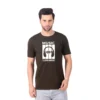 Fabstieve men Solid Round Neck Pure Cotton Brown (Vk-219_Print-91)