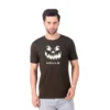 Fabstieve men Solid Round Neck Pure Cotton Brown (Vk-219_Print-92)