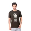 Fabstieve men Solid Round Neck Pure Cotton Brown (Vk-219_Print-113)