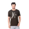 Fabstieve men Solid Round Neck Pure Cotton Brown (Vk-219_Print-114)