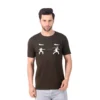 Fabstieve men Solid Round Neck Pure Cotton Brown (Vk-219_Print-101)