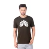 Fabstieve men Solid Round Neck Pure Cotton Brown (Vk-219_Print-126)