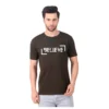Fabstieve men Solid Round Neck Pure Cotton Brown (Vk-219_Print-13)