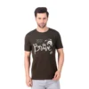 Fabstieve men Solid Round Neck Pure Cotton Brown (Vk-219_Print-130)