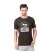 Fabstieve men Solid Round Neck Pure Cotton Brown (Vk-219_Print-131)