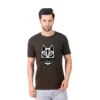Fabstieve men Solid Round Neck Pure Cotton Brown (Vk-219_Print-161)