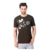 Fabstieve men Solid Round Neck Pure Cotton Brown (Vk-219_Print-17)