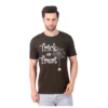 Fabstieve men Solid Round Neck Pure Cotton Brown (Vk-219_Print-19)