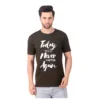 Fabstieve men Solid Round Neck Pure Cotton Brown (Vk-219_Print-20)