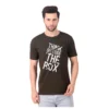 Fabstieve men Solid Round Neck Pure Cotton Brown (Vk-219_Print-25)