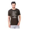Fabstieve men Solid Round Neck Pure Cotton Brown (Vk-219_Print-33)
