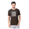 Fabstieve men Solid Round Neck Pure Cotton Brown (Vk-219_Print-34)