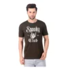 Fabstieve men Solid Round Neck Pure Cotton Brown (Vk-219_Print-35)