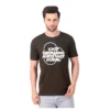 Fabstieve men Solid Round Neck Pure Cotton Brown (Vk-219_Print-37)