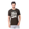 Fabstieve men Solid Round Neck Pure Cotton Brown (Vk-219_Print-38)