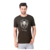Fabstieve men Solid Round Neck Pure Cotton Brown (Vk-219_Print-39)