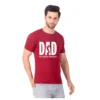 Fabstieve men Solid Round Neck Pure Cotton red