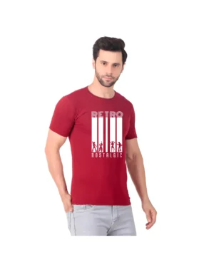 Fabstieve men Solid Round Neck Pure Cotton Brown (Vk-219_Print-48)