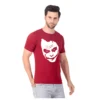 Fabstieve men Solid Round Neck Pure Cotton Brown (Vk-219_Print-5)