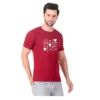 Fabstieve men Solid Round Neck Pure Cotton Brown (Vk-219_Print-51)