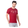 Fabstieve men Solid Round Neck Pure Cotton Brown (Vk-219_Print-57)