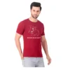 Fabstieve men Solid Round Neck Pure Cotton Brown (Vk-219_Print-66)