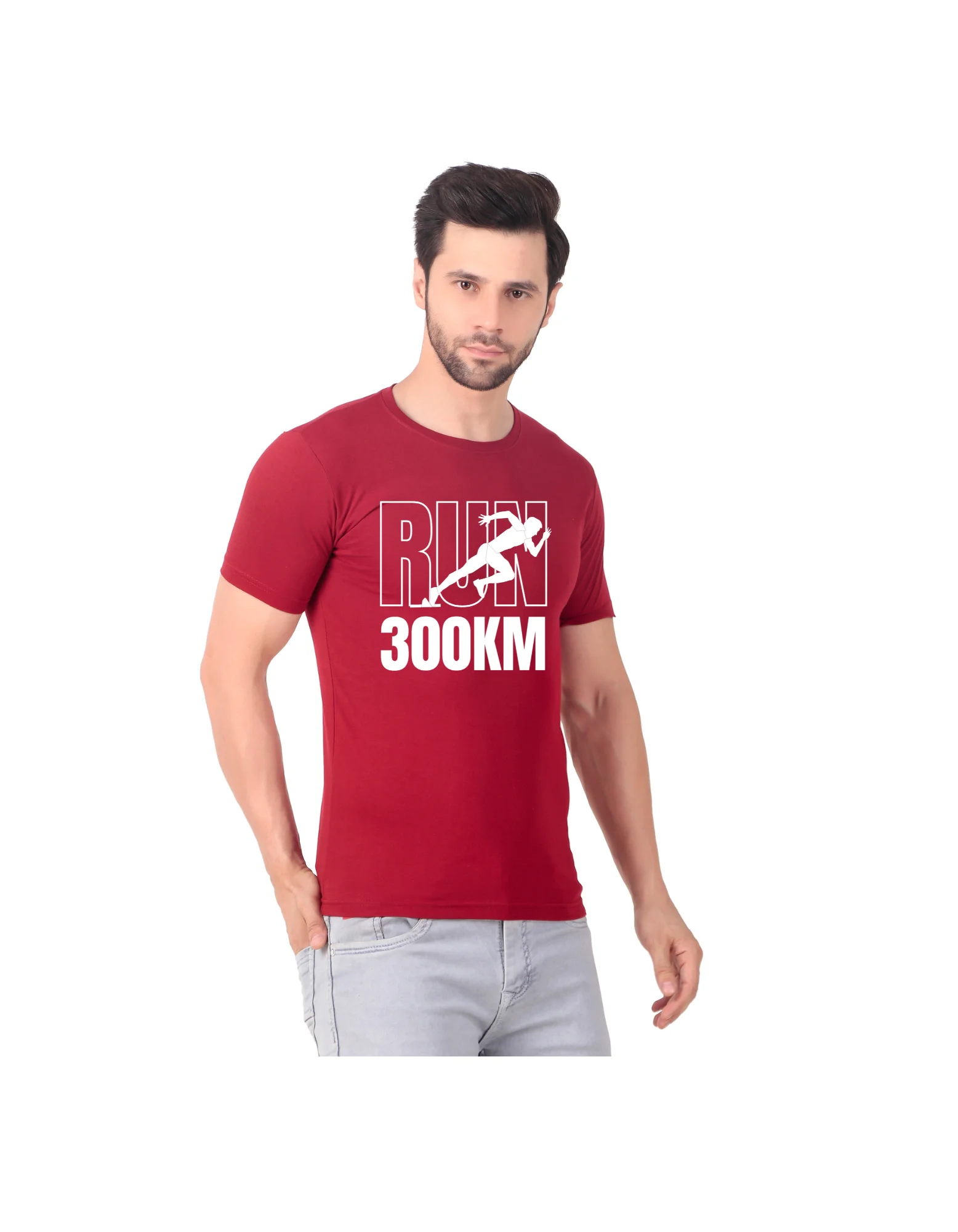 Fabstieve men Solid Round Neck Pure Cotton Brown (Vk-219_Print-68)