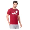 Fabstieve men Solid Round Neck Pure Cotton Brown (Vk-219_Print-78)