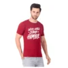 Fabstieve men Solid Round Neck Pure Cotton Brown (Vk-219_Print-8)