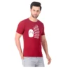Fabstieve men Solid Round Neck Pure Cotton Brown (Vk-219_Print-81)