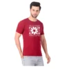 Fabstieve men Solid Round Neck Pure Cotton Brown (Vk-219_Print-82)