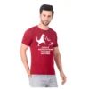 Fabstieve men Solid Round Neck Pure Cotton Brown (Vk-219_Print-9)