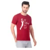Fabstieve men Solid Round Neck Pure Cotton Brown (Vk-219_Print-114)