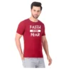 Fabstieve men Solid Round Neck Pure Cotton Brown (Vk-219_Print-98)