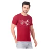 Fabstieve men Solid Round Neck Pure Cotton Brown (Vk-219_Print-115)