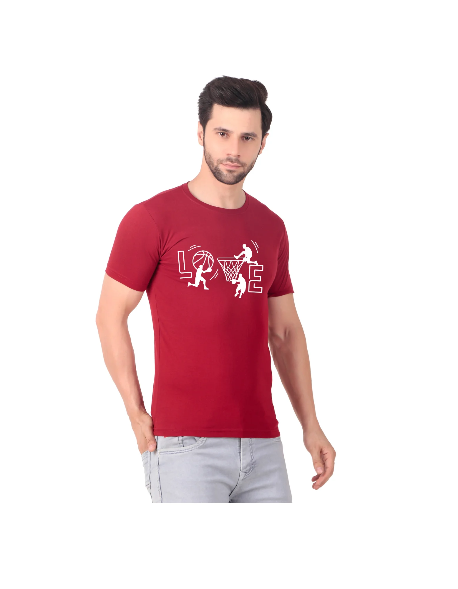 Fabstieve men Solid Round Neck Pure Cotton Brown (Vk-219_Print-115)