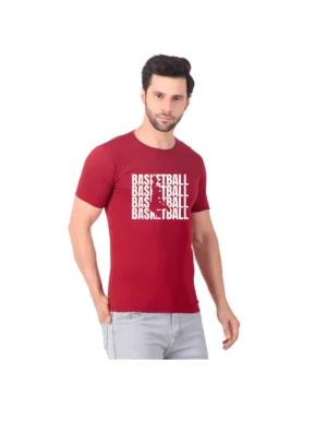 Fabstieve men Solid Round Neck Pure Cotton Brown (Vk-219_Print-116)