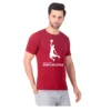 Fabstieve men Solid Round Neck Pure Cotton Brown (Vk-219_Print-117)